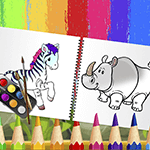 面白い動物の塗り絵